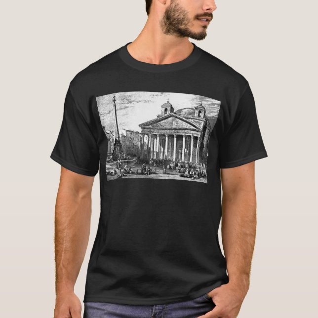 Camiseta El panteón en Roma, dibujando por Leitch (Anverso)