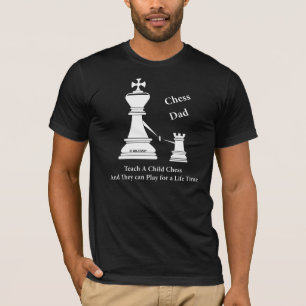 Camiseta El papá del ajedrez, enseña a un ajedrez del ni