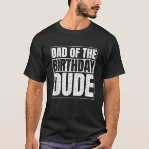 Camiseta El papá del Birthday Dude Retro negro rajado