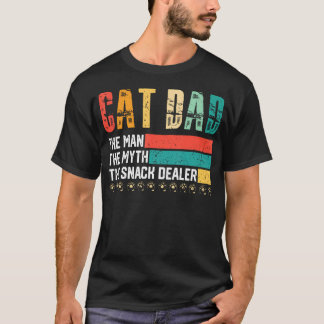 Camiseta El Papá Gato Vintage El Hombre El Mito Distribuido