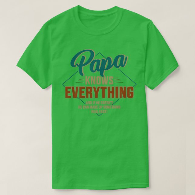 Camiseta El papá gracioso lo sabe todo para el abuelo o la  (Diseño del anverso)