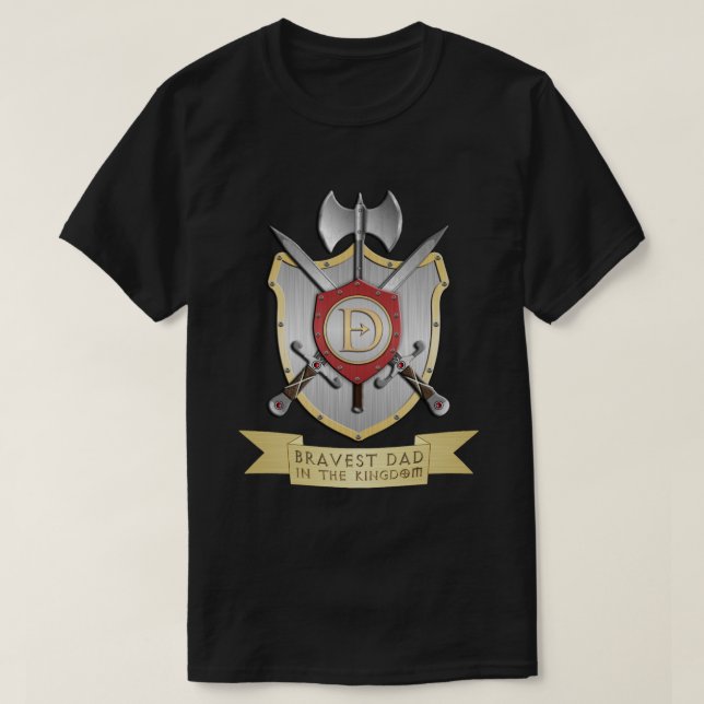 Camiseta El papá más valiente del reino Escudo (Diseño del anverso)