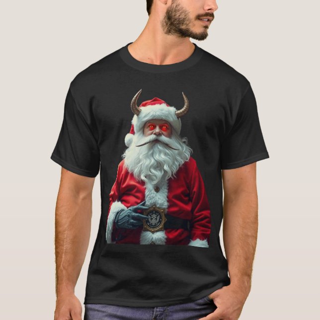 Camiseta El Papá Noel Demonio con los cuernos (Anverso)