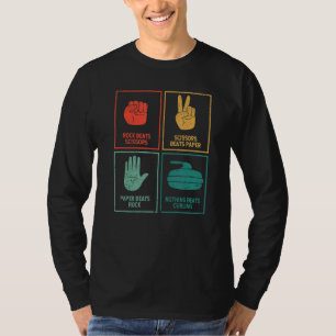 Camiseta El papel de las tijeras de rock no gana a Curling 