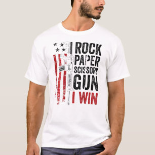 Camiseta El papel de las tijeras de rock tira la pistola de