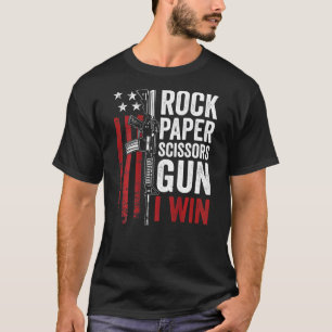 Camiseta El papel de las tijeras de rock tira la pistola de