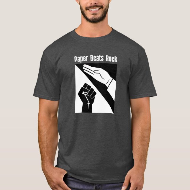 Camiseta El papel golpea a la roca (Anverso)