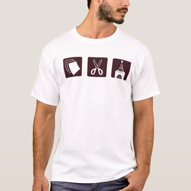 Camiseta El papel Scissors el pegamento (Anverso)