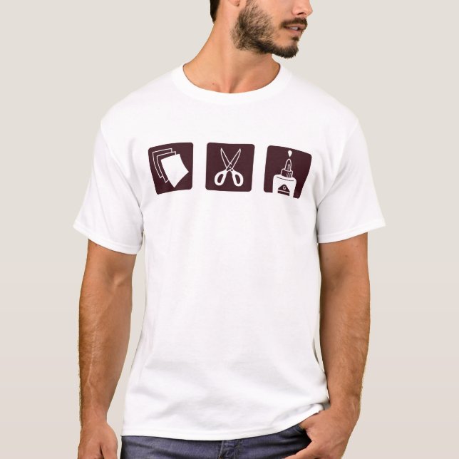 Camiseta El papel Scissors el pegamento (Anverso)