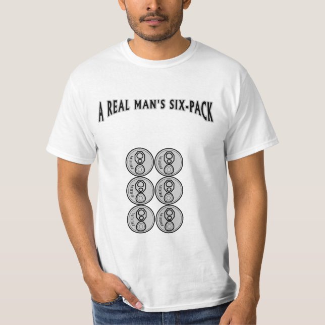 Camiseta El paquete de seis de un verdadero hombre (Anverso)