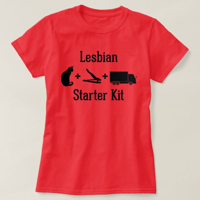 Camiseta El paquete lesbiano del arrancador (Diseño del anverso)