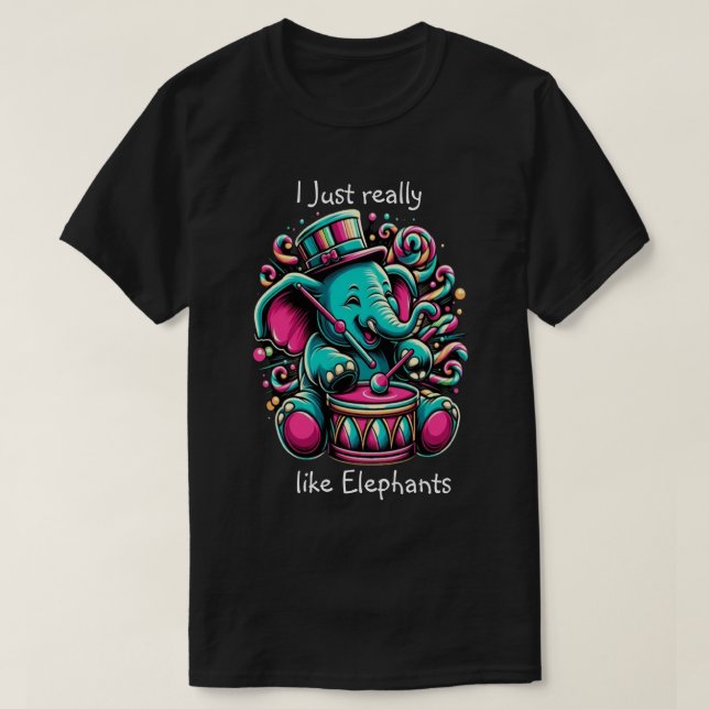 Camiseta El paquidermo musical me gustan mucho los elefante (Diseño del anverso)