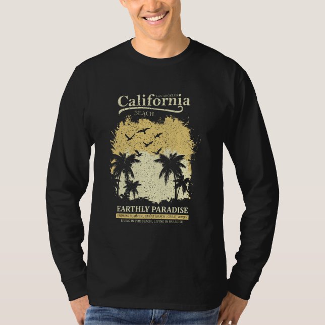 Camiseta El paraíso de playa de Los Ángeles California T-Sh (Anverso)