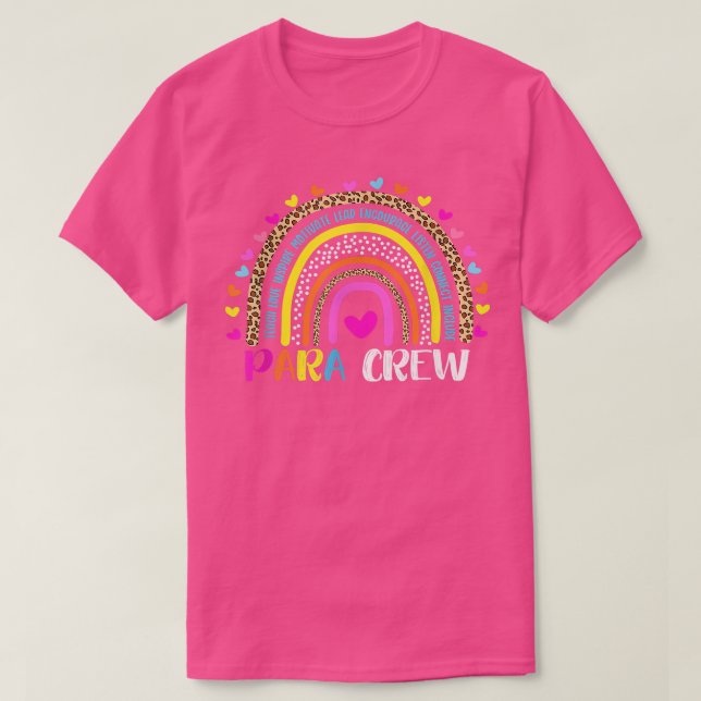 Camiseta El paraprofesional Boho Leopardo Arcoiris vuelve a (Diseño del anverso)