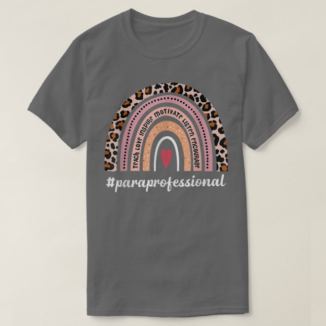 Camiseta El paraprofesional Boho Leopardo Arcoiris vuelve a (Diseño del anverso)