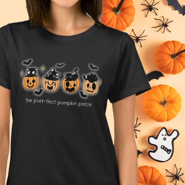 Camiseta El parche de calabaza Purr-fect Parche de gatos ne (Subido por el creador)