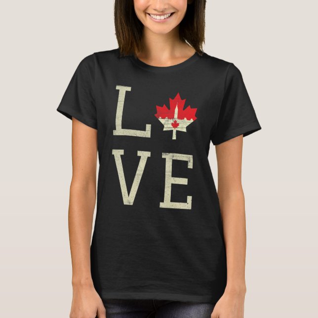 Camiseta El Parlamento ama el Día de Canadá, arce, orgullo  (Anverso)