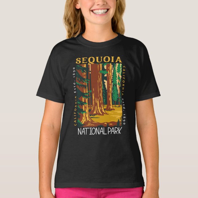 Camiseta El Parque Nacional Sequoia, California, con proble (Anverso)