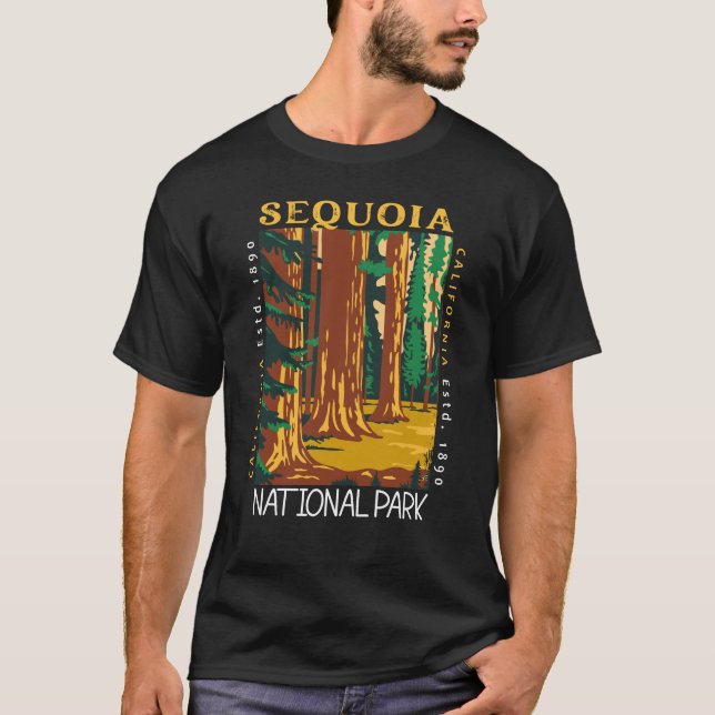 Camiseta El Parque Nacional Sequoia, California, con proble (Anverso)