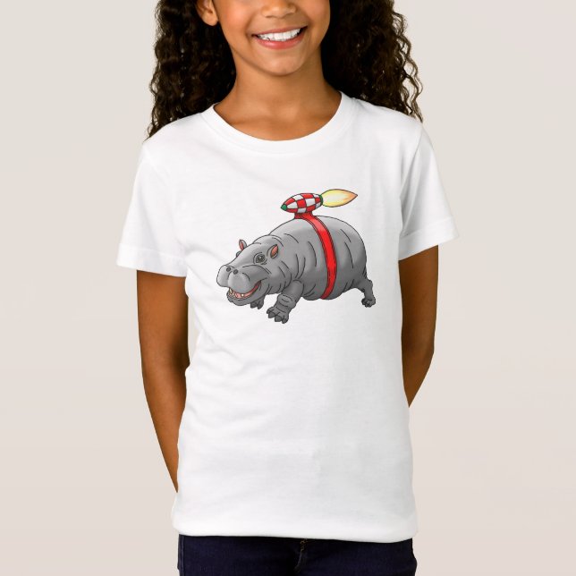 Camiseta El paseo en mochila propulsora de Rocket Hippo (Anverso)