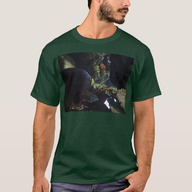 Camiseta El paseo suavemente y lleva un pescado grande (Anverso)