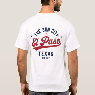 Camiseta El Paso La Ciudad del Sol Texas Orgullo Azul Rojo