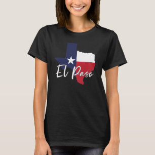 Camiseta El Paso, Texas Flag Map Women's Black
