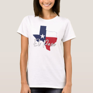 Camiseta El Paso, Texas Flag Map Women's White