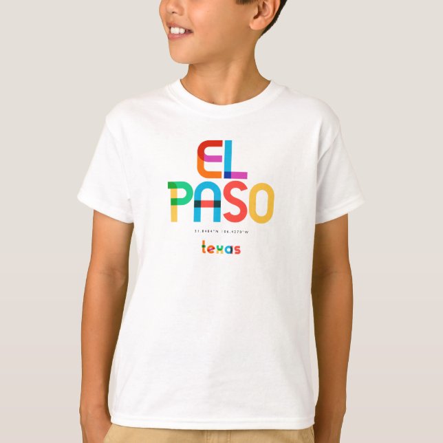 Camiseta El Paso Texas Mid Century, Arte Pop, (Anverso)
