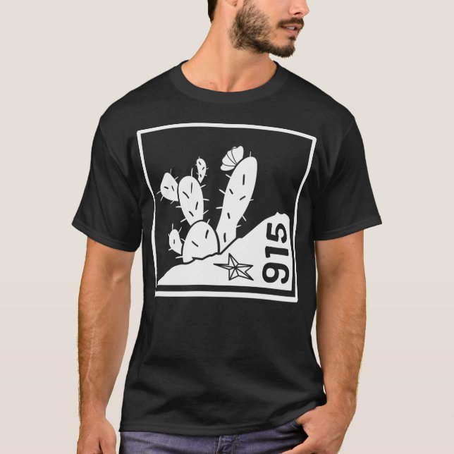 Camiseta El Paso Texas Montañas  Cactus (Anverso)