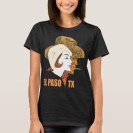 Camiseta El Paso, Texas, Retrato Retro, Viaje