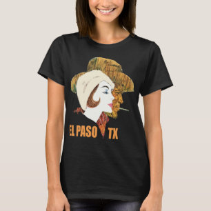 Camiseta El Paso, Texas, Retrato Retro, Viaje