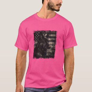 Camiseta El pastor alemán Black Dog Dad Patriotic America