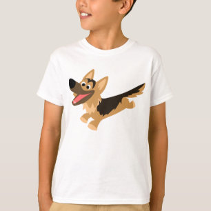Camiseta El pastor alemán del dibujo animado feliz lindo