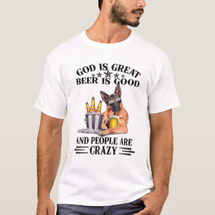 Camiseta El Pastor Alemán Dios Es La Cerveza Grande Es Buen