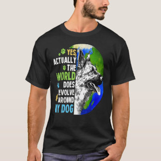 Camiseta El Pastor Alemán El Mundo Se Revuelta Alrededor De