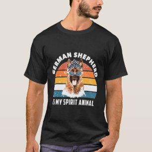 Camiseta El Pastor Alemán Es Mi Espíritu Animal Retro Perro