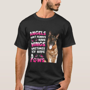 Camiseta El Pastor Alemán Gif A Veces Angel Tiene Palas