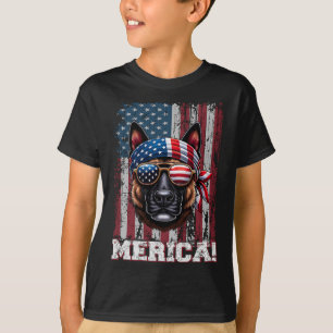 Camiseta El Pastor Holandés Patriótico Aprecia El Infierno 