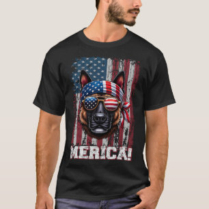 Camiseta El Pastor Holandés Patriótico Aprecia El Infierno