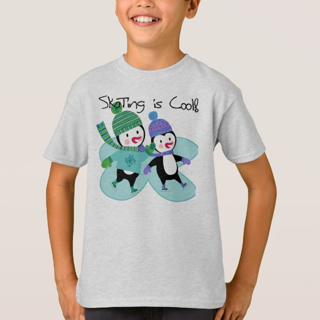 Camiseta El patinaje de los pingüinos es fresco (Anverso)