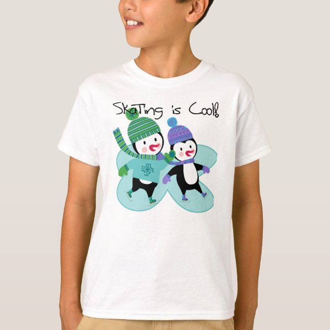 Camiseta El patinaje de los pingüinos es fresco (Anverso)