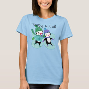 Camiseta El patinaje de los pingüinos es fresco