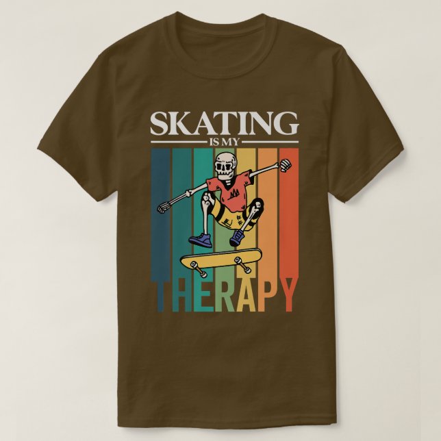 Camiseta El patinaje es mi terapia Radical del Skeleton Ret (Diseño del anverso)