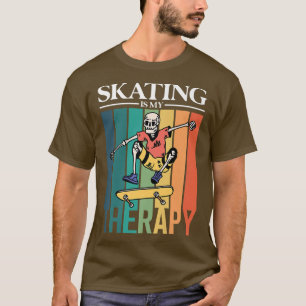 Camiseta El patinaje es mi terapia Radical del Skeleton Ret
