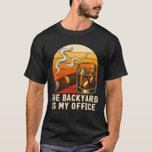 Camiseta El patio trasero es mi oficina divertido bourbon c