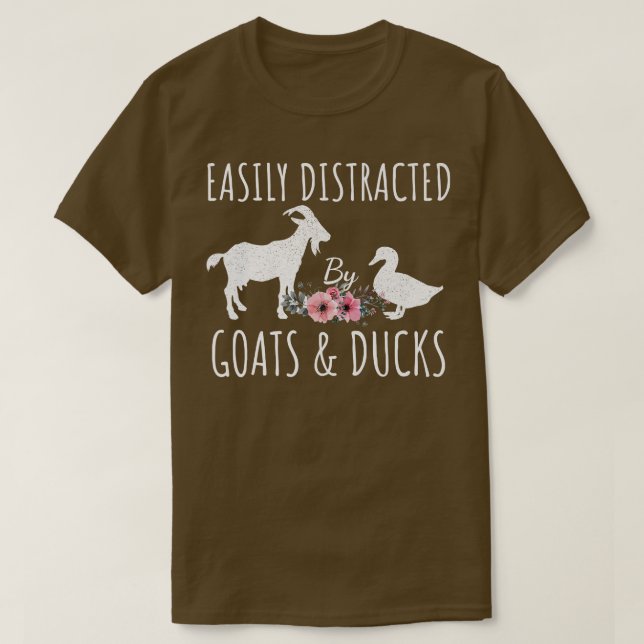 Camiseta El Pato De Cabra De Campesino Fácilmente Distraído (Diseño del anverso)