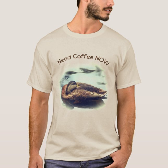 Camiseta El pato dormido necesita un café divertido (Anverso)