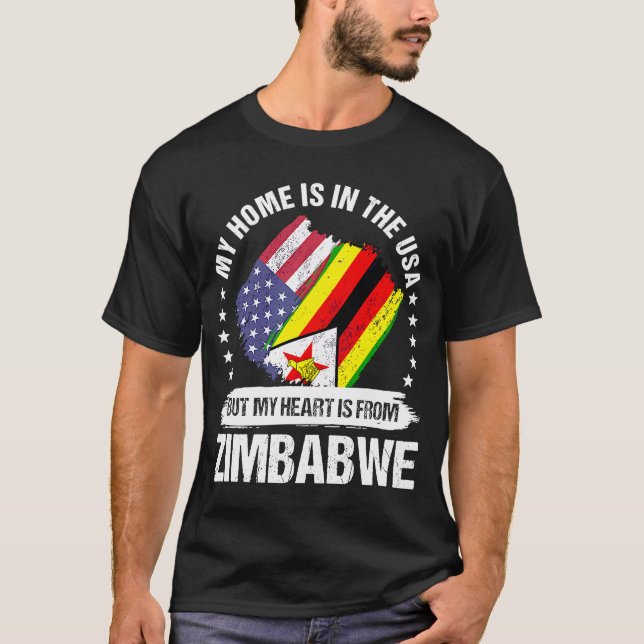 Camiseta El patriota zimbabuense estadounidense se enorgull (Anverso)