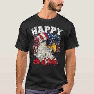 Camiseta El Patriótico Estadounidense Eagle Feliz 4 De Juli